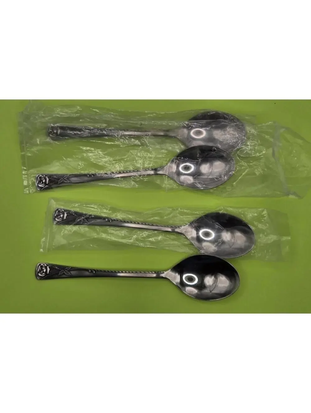 4 Noritake ROSETTA Soup Place spoons Stainless Japan 7